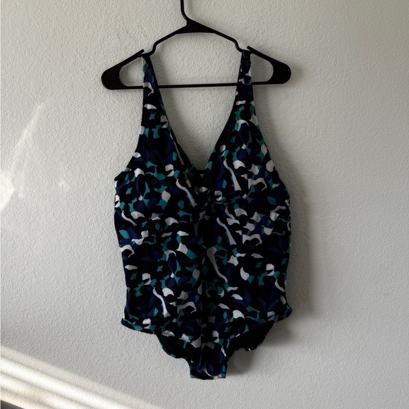 Serra Blue and White One Piece Swimwear Classic Design - Picture 3 of 11